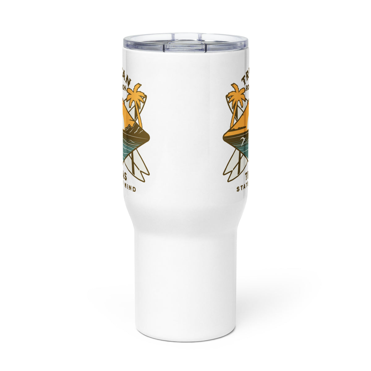 TR Beach Travel mug with a handle