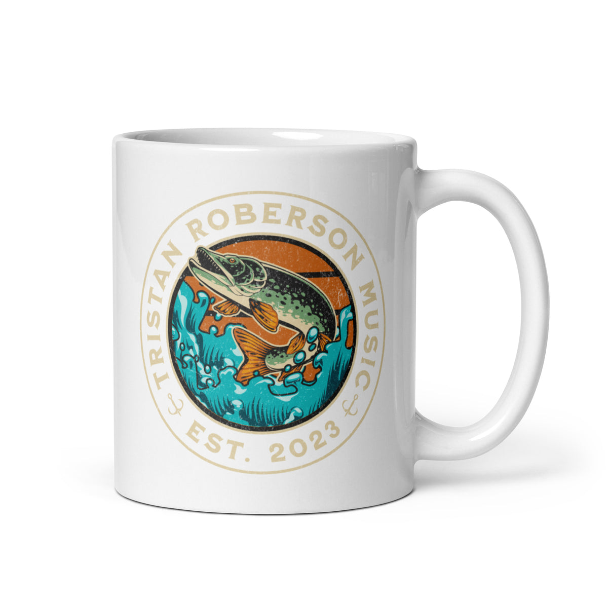 TR Monster Fishing Mug - White